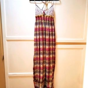 XOXO Women's Open Back Boho Maxi Dress